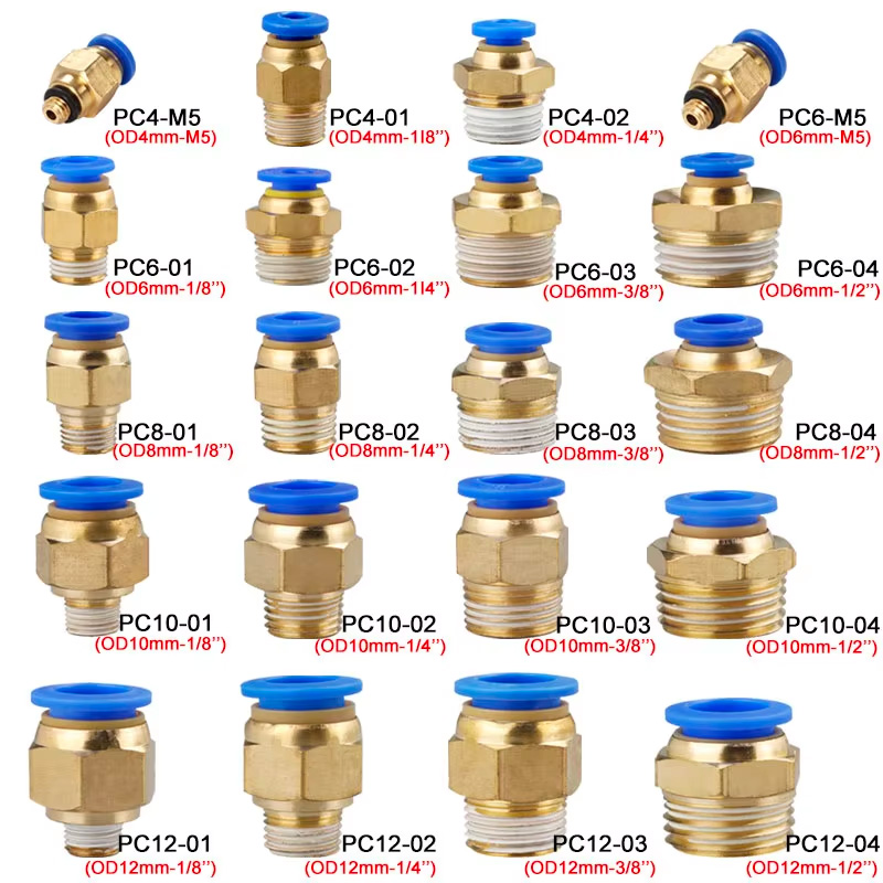 10/50 шт. пневматический фитин – обзор и цена Compression Fitting Brass