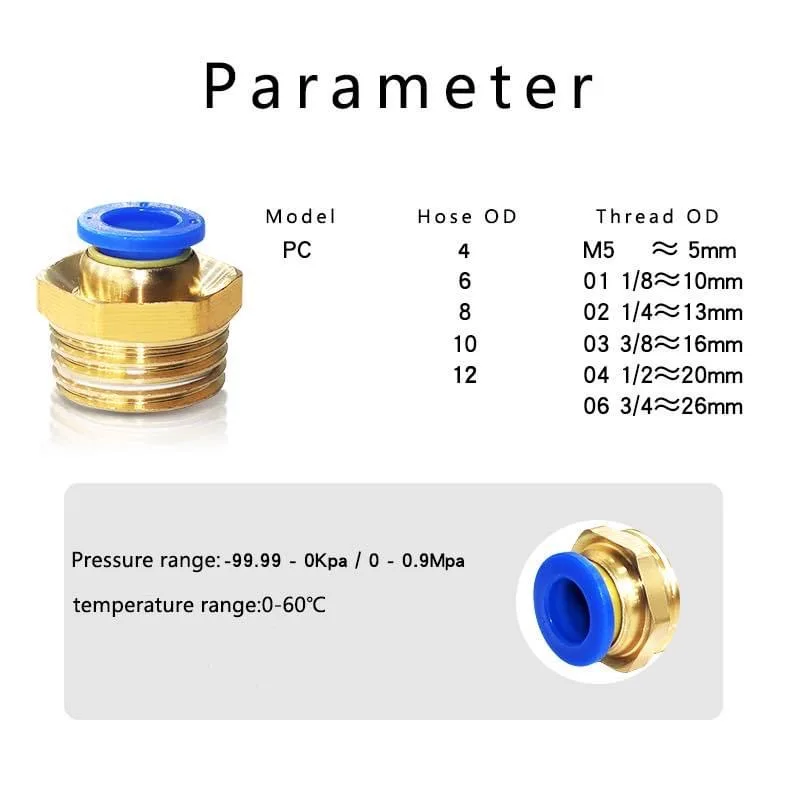 10/50 шт. пневматический фитин – обзор и цена Compression Fitting Brass